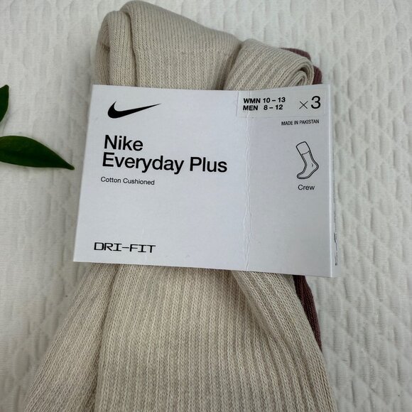 Nike Everyday Plus Dri-FIT Adult Unisex Cushioned 2 Pack Crew Socks Mens L (8-12 - Picture 2 of 7